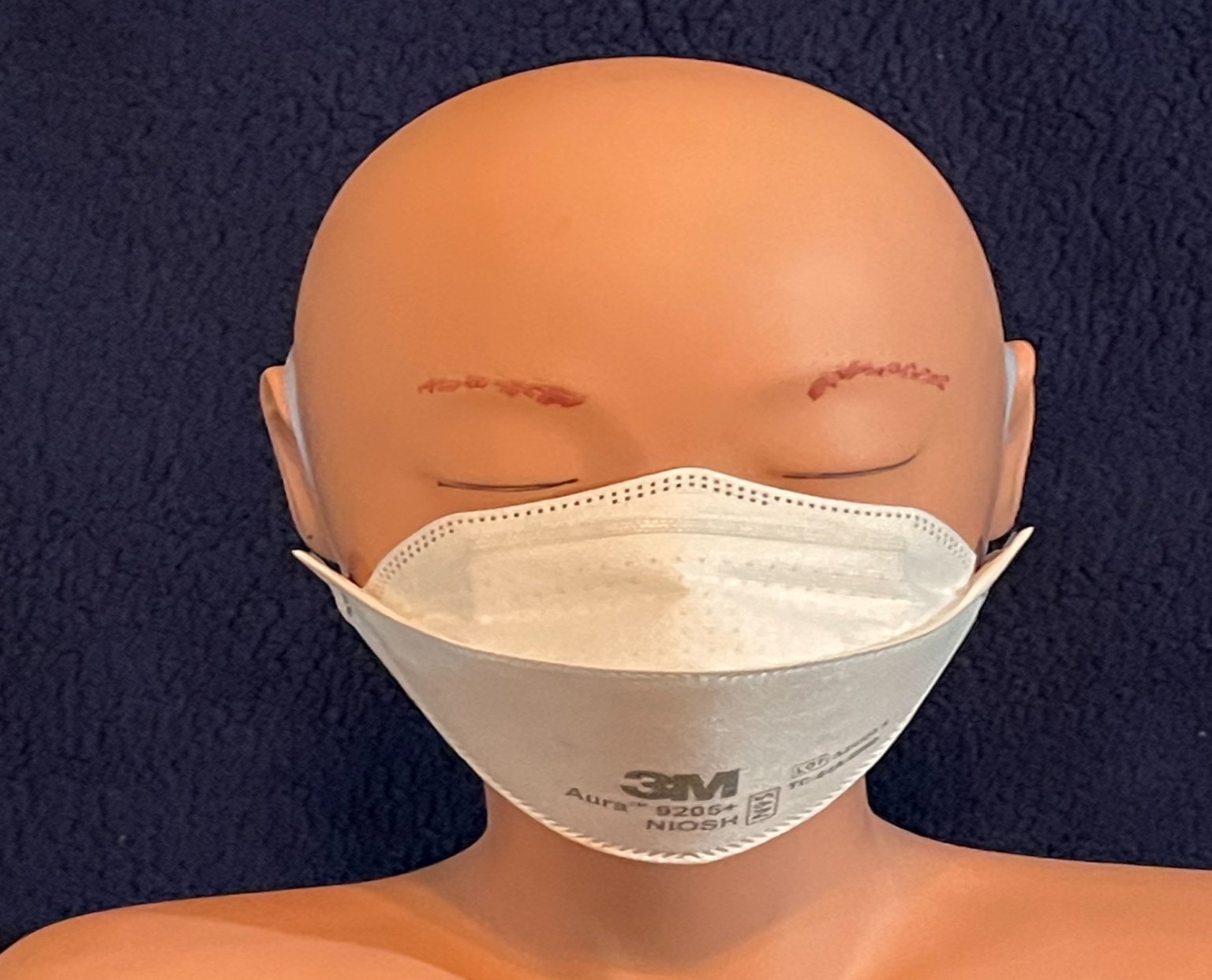 Typical N95 Mask on mannequin